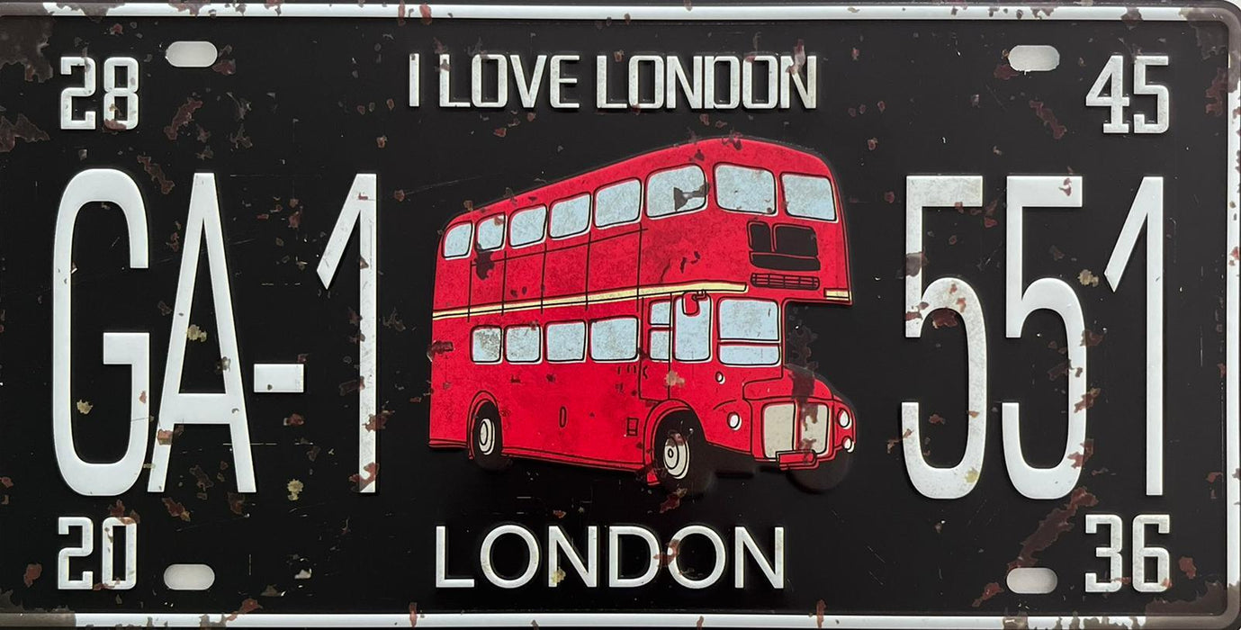 PLAQUE MÉTAL LONDRES 15x30 CM - PLAQUE DECORATIVE - MUZZANO