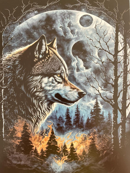 PLAQUE MÉTAL LOUP 30X20 CM - PLAQUE DECORATIVE - MUZZANO