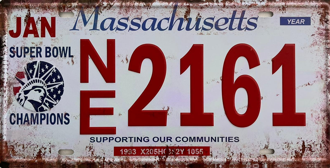 PLAQUE MÉTAL MASSACHUSETTS 15x30 CM - PLAQUE DECORATIVE - MUZZANO