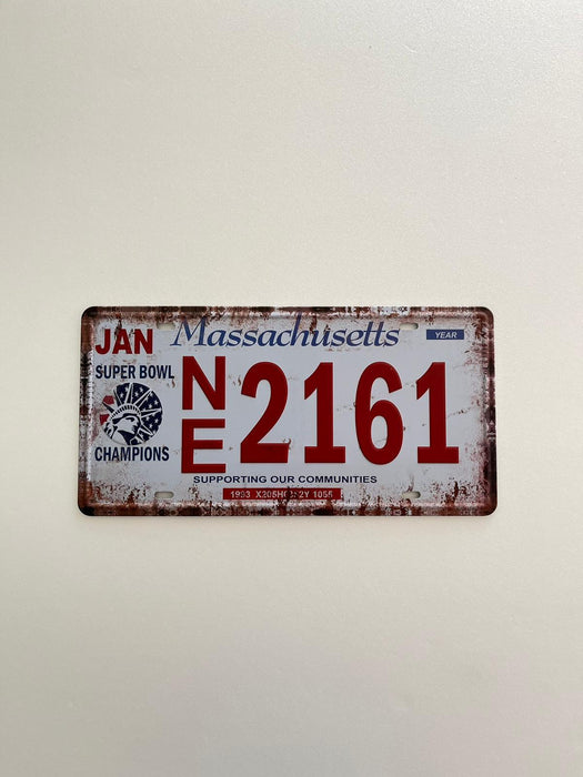 PLAQUE MÉTAL MASSACHUSETTS 15x30 CM - PLAQUE DECORATIVE - MUZZANO