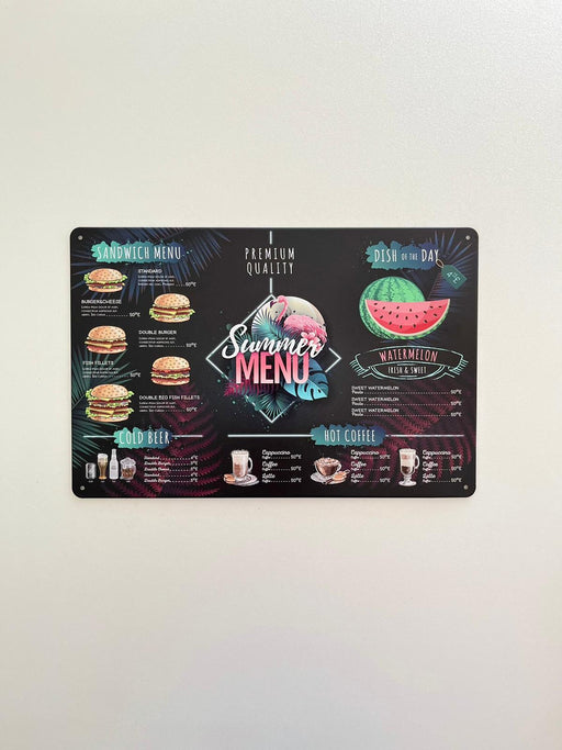 PLAQUE MÉTAL MENU 30X20 CM - PLAQUE DECORATIVE - MUZZANO