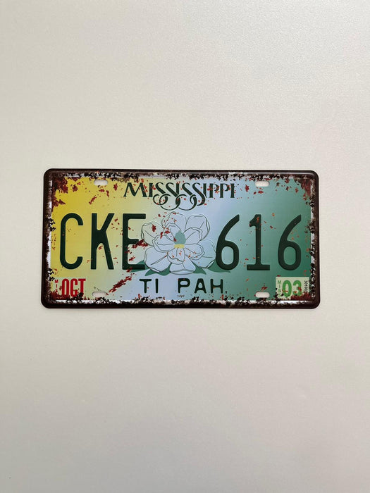 PLAQUE MÉTAL MISSISSIPPI 15x30 CM - PLAQUE DECORATIVE - MUZZANO