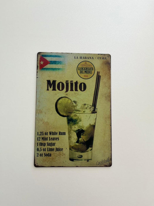 PLAQUE MÉTAL MOJITO 30X20 CM - PLAQUE DECORATIVE - MUZZANO