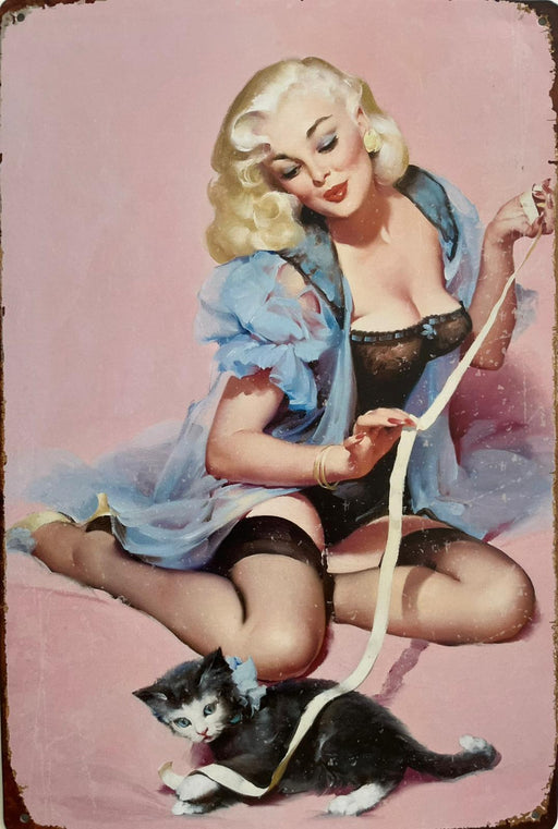 PLAQUE MÉTAL MONRO CHAT 30X20 CM - PLAQUE DECORATIVE - MUZZANO