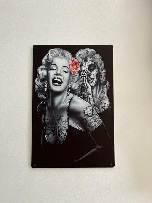 PLAQUE MÉTAL MONRO DARK 30X20 CM - PLAQUE DECORATIVE - MUZZANO