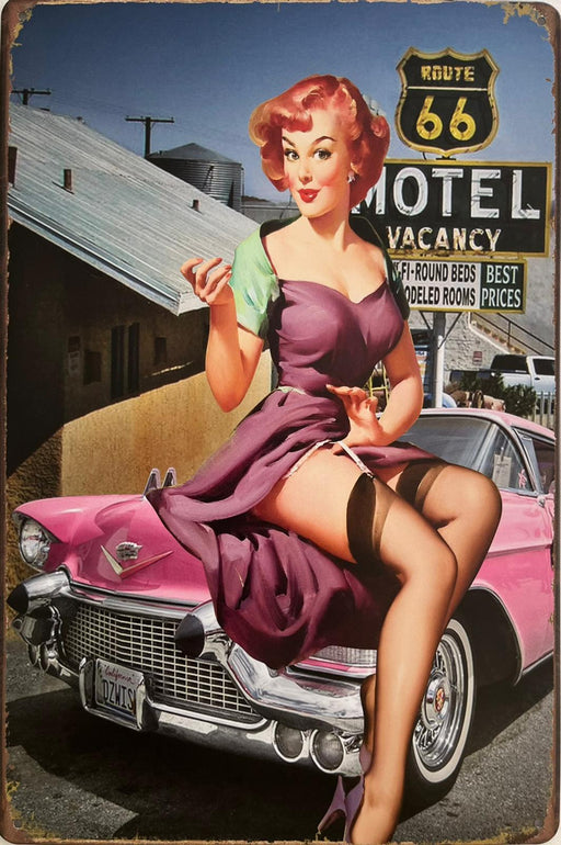 PLAQUE MÉTAL MONROE MOTEL 30X20 CM - PLAQUE DECORATIVE - MUZZANO