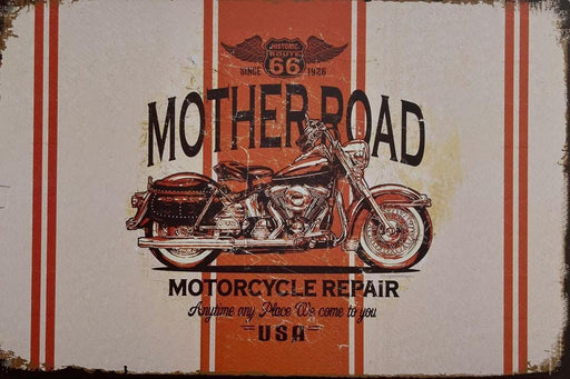 PLAQUE MÉTAL MOTHER ROAD 30X20 CM - PLAQUE DECORATIVE - MUZZANO