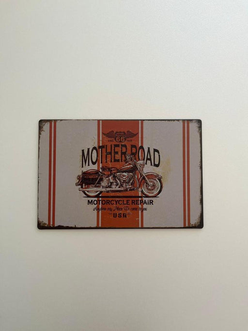 PLAQUE MÉTAL MOTHER ROAD 30X20 CM - PLAQUE DECORATIVE - MUZZANO