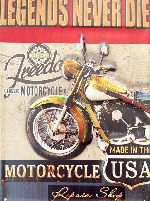 PLAQUE MÉTAL MOTORCYCLE 30X40 CM - PLAQUE DECORATIVE - MUZZANO