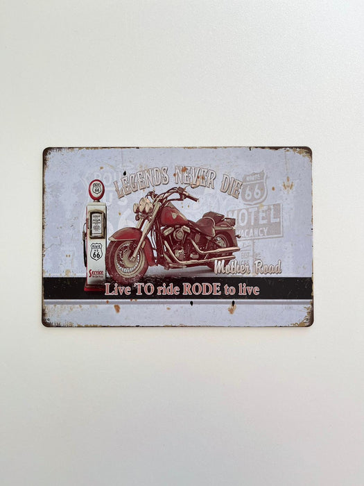 PLAQUE MÉTAL NEVER DIE 30X20 CM - PLAQUE DECORATIVE - MUZZANO