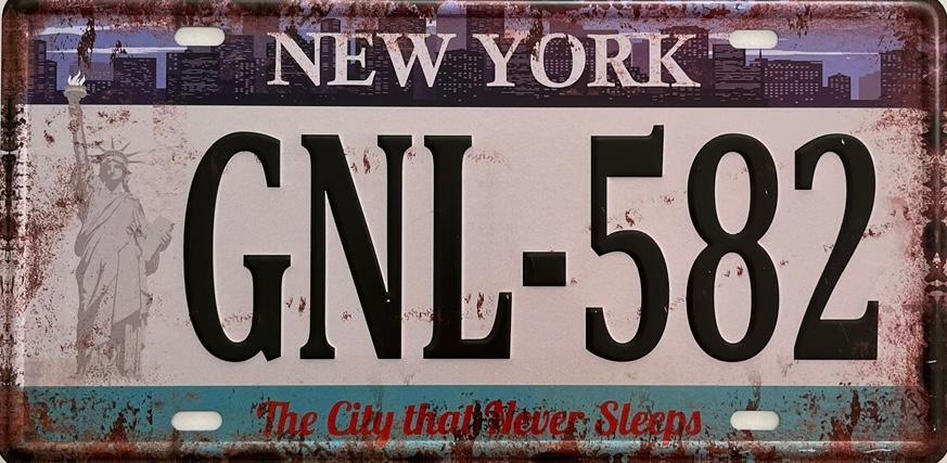 PLAQUE MÉTAL NEVER SLEEPS 15x30 CM - PLAQUE DECORATIVE - MUZZANO