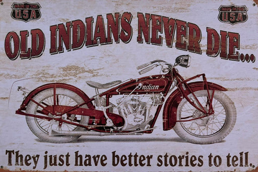 PLAQUE MÉTAL OLD INDIANS 30X20 CM - PLAQUE DECORATIVE - MUZZANO