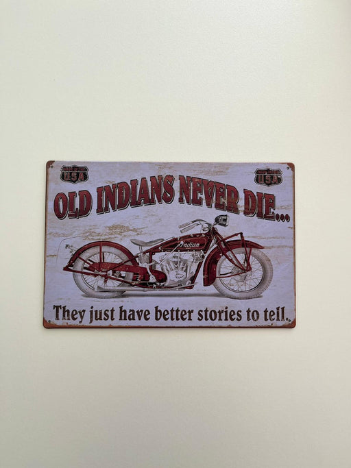 PLAQUE MÉTAL OLD INDIANS 30X20 CM - PLAQUE DECORATIVE - MUZZANO