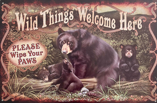 PLAQUE MÉTAL OURS 30X20 CM - PLAQUE DECORATIVE - MUZZANO