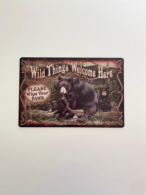 PLAQUE MÉTAL OURS 30X20 CM - PLAQUE DECORATIVE - MUZZANO