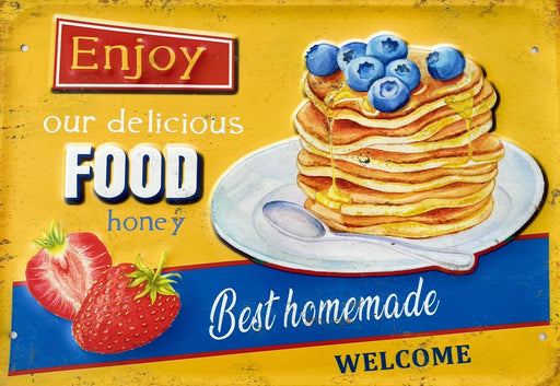 PLAQUE MÉTAL PANCAKE 30X40 CM - PLAQUE DECORATIVE - MUZZANO