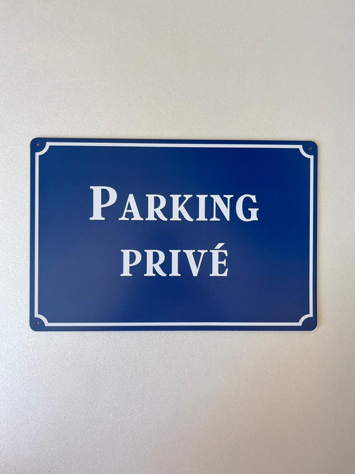 PLAQUE MÉTAL PARKING PRIVÉ 30X20 CM - PLAQUE DECORATIVE - MUZZANO
