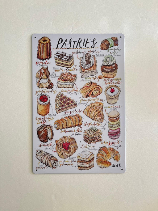 PLAQUE MÉTAL PASTRIES 30X20 CM - PLAQUE DECORATIVE - MUZZANO