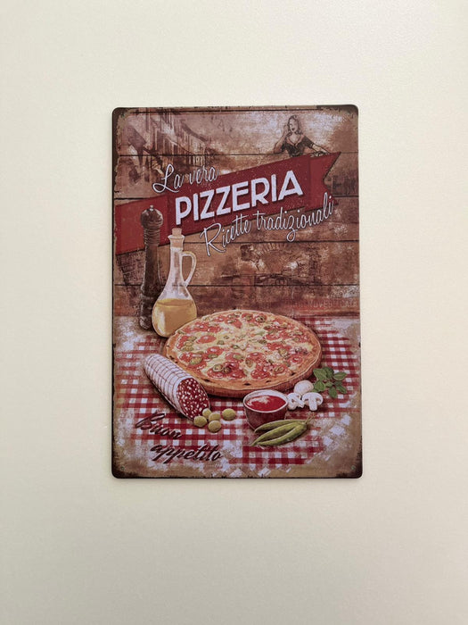 PLAQUE MÉTAL PIZZERIA 30X20 CM - PLAQUE DECORATIVE - MUZZANO