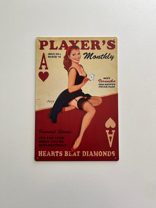 PLAQUE MÉTAL PLAYER 30X20 CM - PLAQUE DECORATIVE - MUZZANO