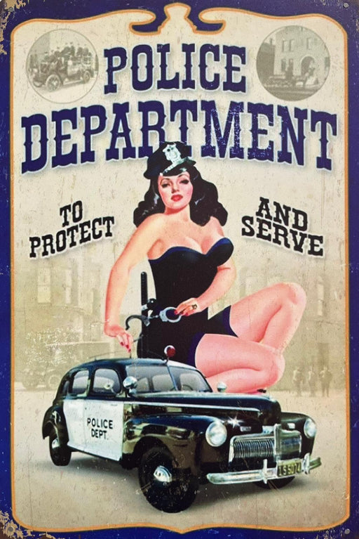 PLAQUE MÉTAL POLICIÈRE 30X20 CM - PLAQUE DECORATIVE - MUZZANO