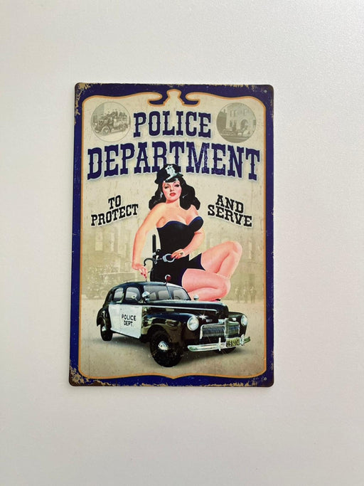 PLAQUE MÉTAL POLICIÈRE 30X20 CM - PLAQUE DECORATIVE - MUZZANO