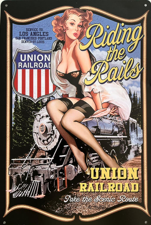 PLAQUE MÉTAL RAILROAD 30X20 CM - PLAQUE DECORATIVE - MUZZANO