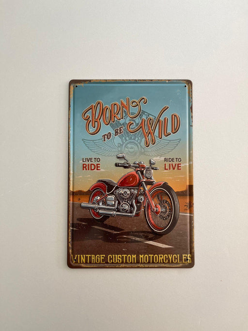 PLAQUE MÉTAL RIDE TO LIVE 30X20 CM - PLAQUE DECORATIVE - MUZZANO