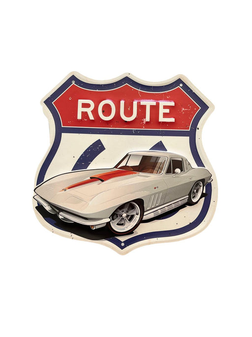 PLAQUE MÉTAL ROUTE 30X30 CM - PLAQUE DECORATIVE - MUZZANO