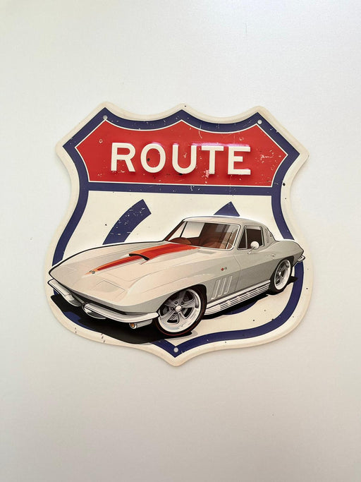 PLAQUE MÉTAL ROUTE 30X30 CM - PLAQUE DECORATIVE - MUZZANO