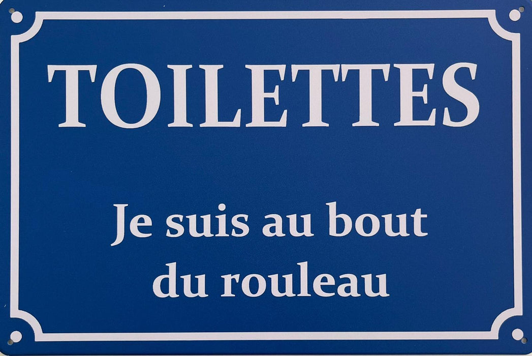 PLAQUE MÉTAL RUE TOILETTE 30X20 CM - PLAQUE DECORATIVE - MUZZANO