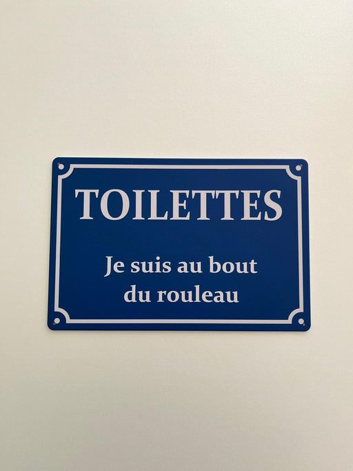 PLAQUE MÉTAL RUE TOILETTE 30X20 CM - PLAQUE DECORATIVE - MUZZANO