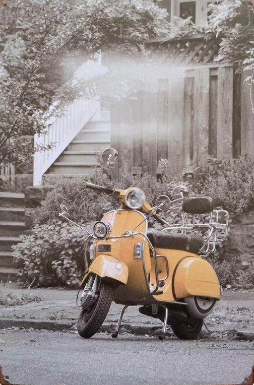PLAQUE MÉTAL SCOOTER 30X20 CM - PLAQUE DECORATIVE - MUZZANO