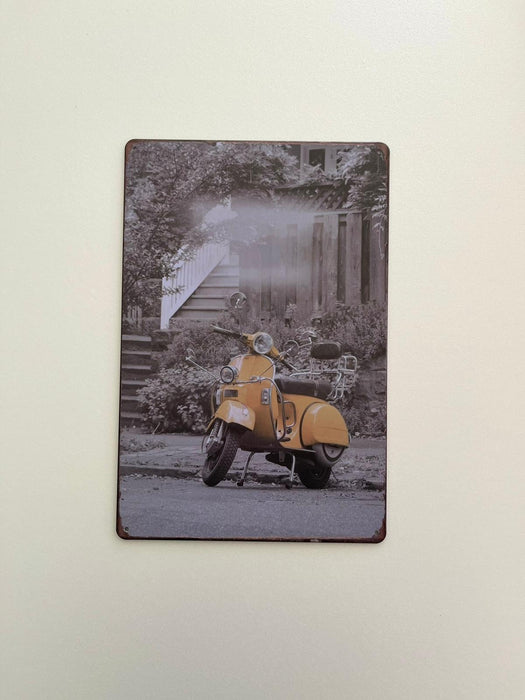 PLAQUE MÉTAL SCOOTER 30X20 CM - PLAQUE DECORATIVE - MUZZANO