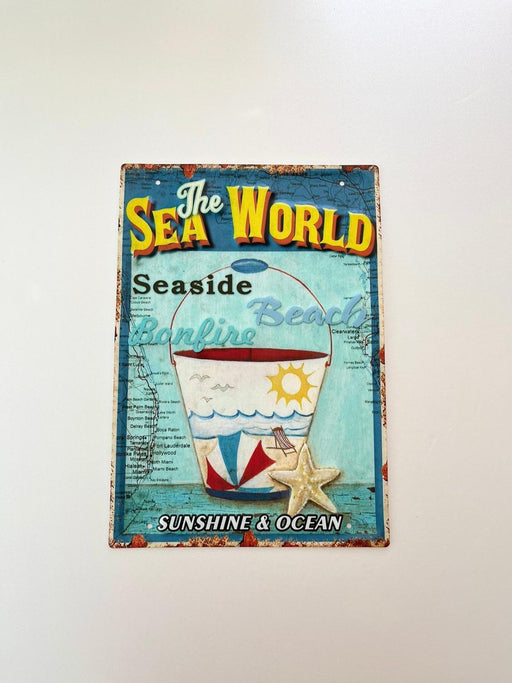 PLAQUE MÉTAL SEA WORLD 30X40 CM - PLAQUE DECORATIVE - MUZZANO