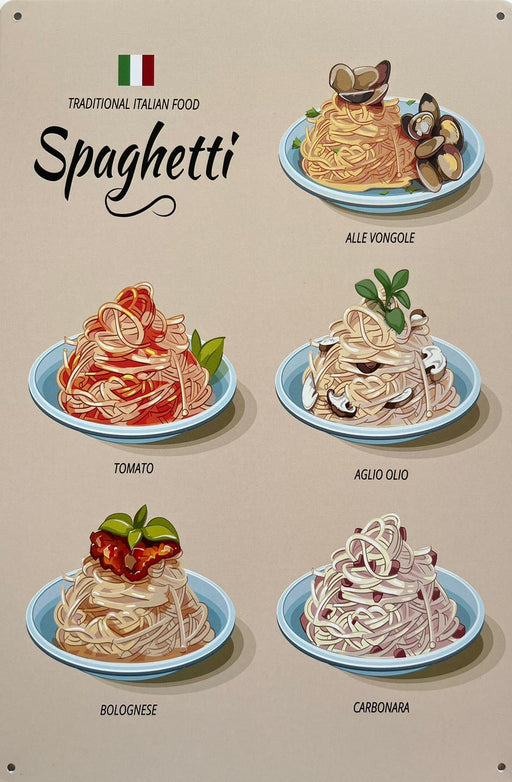 PLAQUE MÉTAL SPAGHETTI 30X20 CM - PLAQUE DECORATIVE - MUZZANO