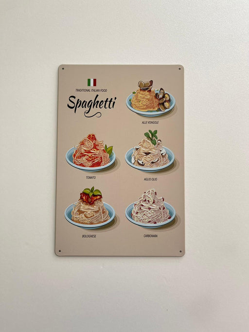 PLAQUE MÉTAL SPAGHETTI 30X20 CM - PLAQUE DECORATIVE - MUZZANO