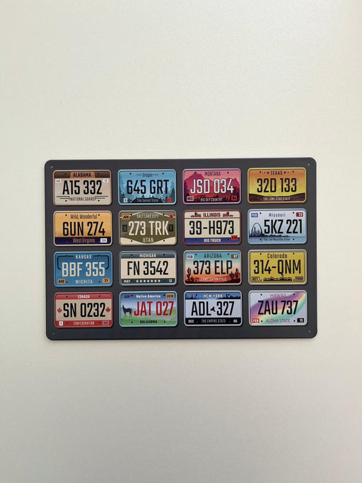 PLAQUE MÉTAL STATES 30X20 CM - PLAQUE DECORATIVE - MUZZANO