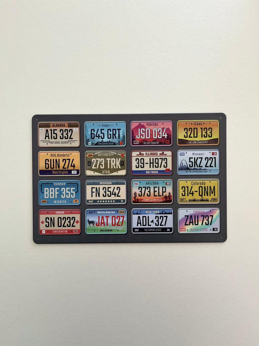 PLAQUE MÉTAL STATES 30X20 CM - PLAQUE DECORATIVE - MUZZANO