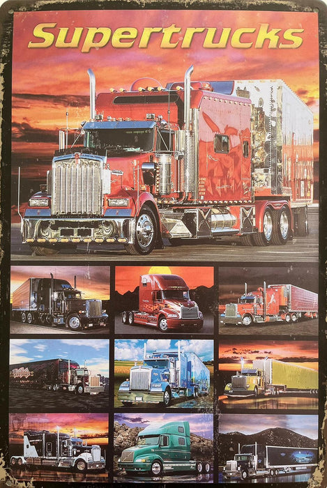 PLAQUE MÉTAL SUPERTRUCKS 30X20 CM - PLAQUE DECORATIVE - MUZZANO