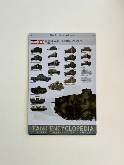 PLAQUE MÉTAL TANK MILITARY 30X20 CM - PLAQUE DECORATIVE - MUZZANO