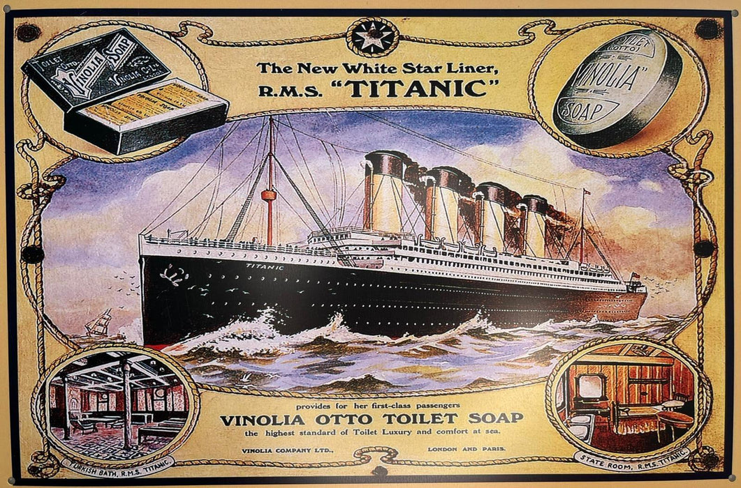 PLAQUE MÉTAL TITANIC 30X20 CM - PLAQUE DECORATIVE - MUZZANO