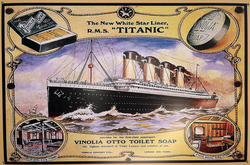 PLAQUE MÉTAL TITANIC 30X20 CM - PLAQUE DECORATIVE - MUZZANO