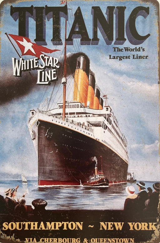 PLAQUE MÉTAL TITANIC WHITE 30X20 CM - PLAQUE DECORATIVE - MUZZANO