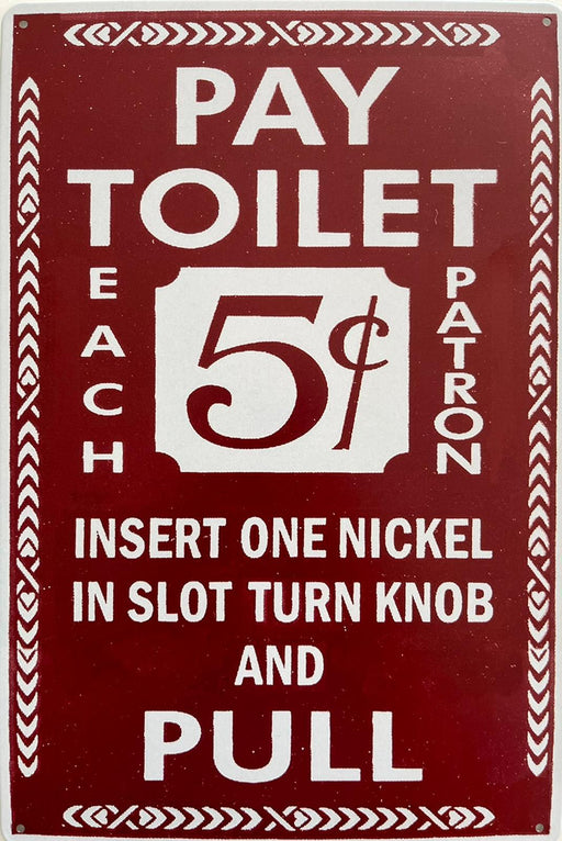 PLAQUE MÉTAL TOILET 30X20 CM - PLAQUE DECORATIVE - MUZZANO