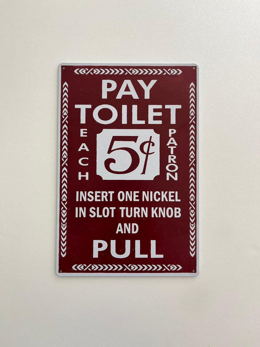 PLAQUE MÉTAL TOILET 30X20 CM - PLAQUE DECORATIVE - MUZZANO