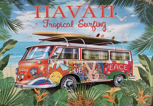 PLAQUE MÉTAL TROPICAL 30X20 CM - PLAQUE DECORATIVE - MUZZANO