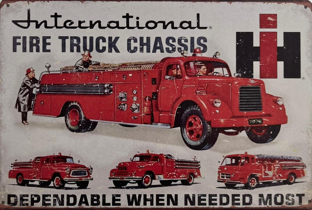 PLAQUE MÉTAL TRUCK FIRE 30X20 CM - PLAQUE DECORATIVE - MUZZANO
