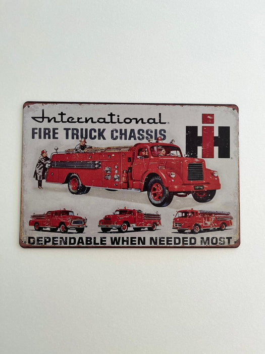 PLAQUE MÉTAL TRUCK FIRE 30X20 CM - PLAQUE DECORATIVE - MUZZANO