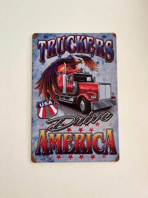 PLAQUE MÉTAL TRUCKERS 30X20 CM - PLAQUE DECORATIVE - MUZZANO